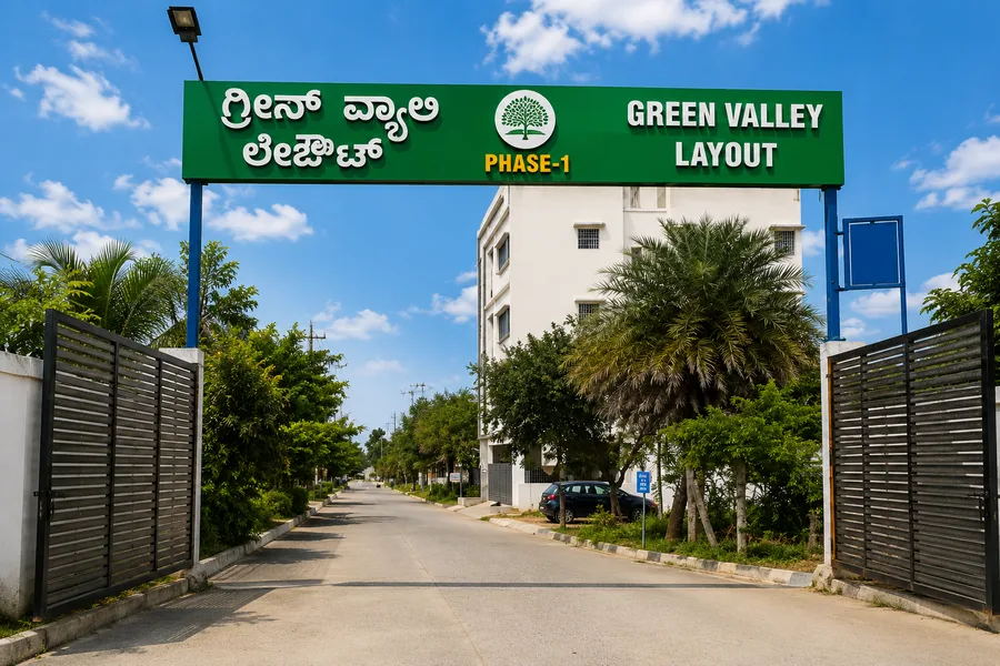 Green Valley Phase 1 completed residential layout, Begur